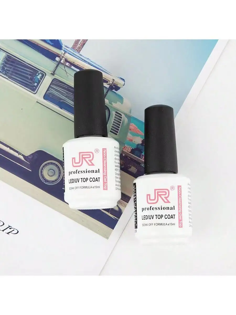 15ml 6pcs/box top coat base coat with JR private label long lasting strengthen bling nail gel top and base coat nail polish 2