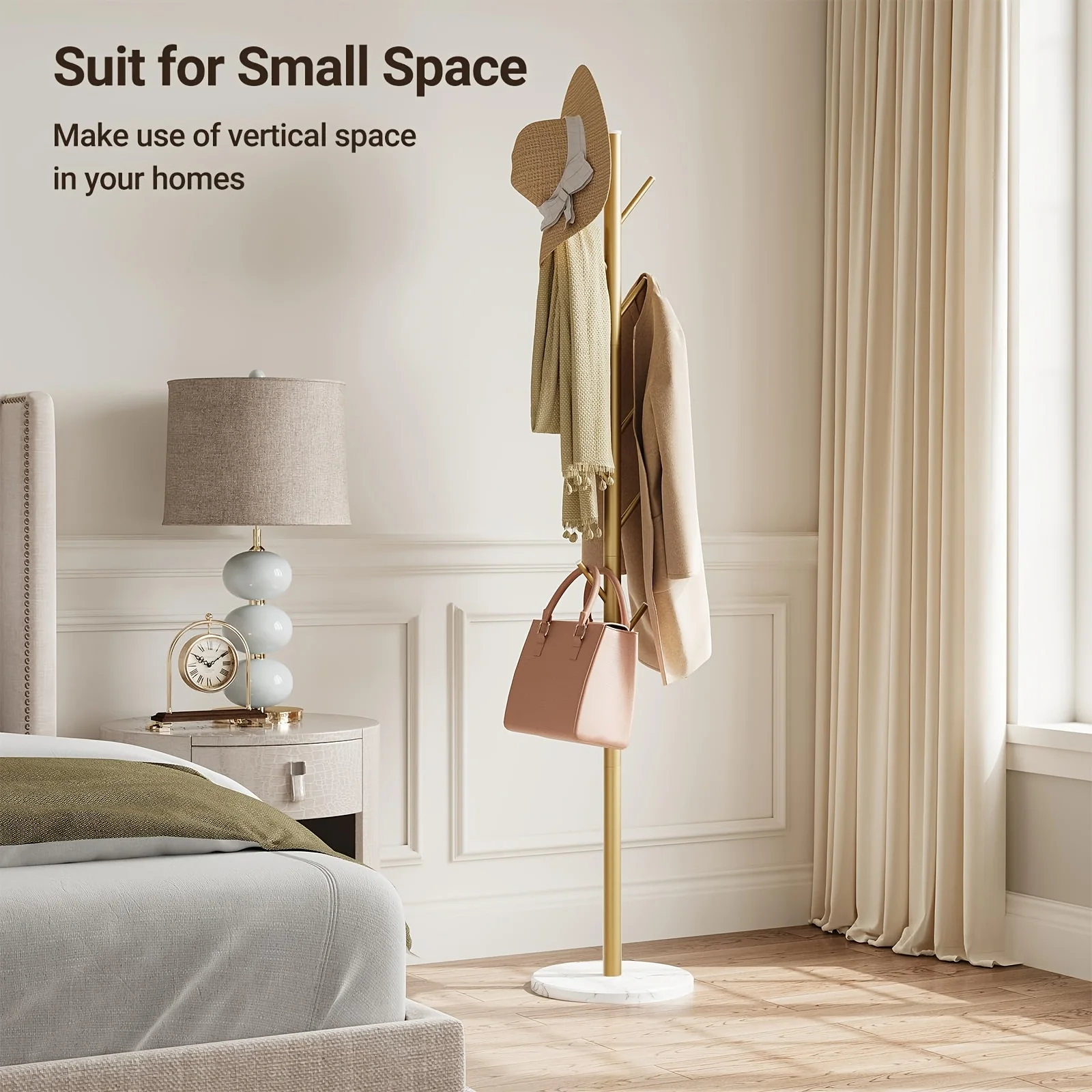 Marble Clothes Hanger Floor-Standing Bedroom Rack Simple Coat Stand Popular Clothes Organizer Luxury Garment Display