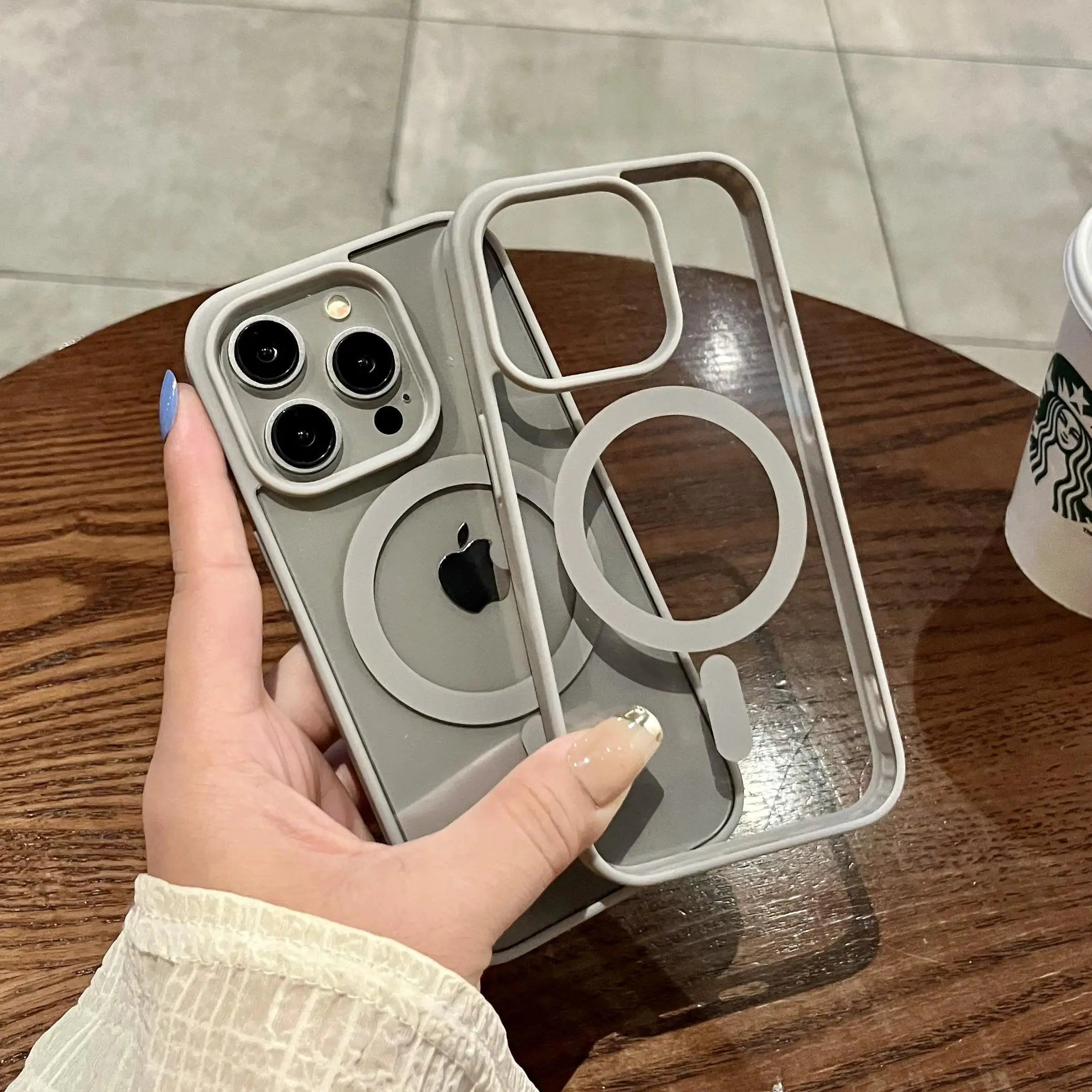 Deluxe Magnetic Clear Wireless Charging Case with Shockproof Protection