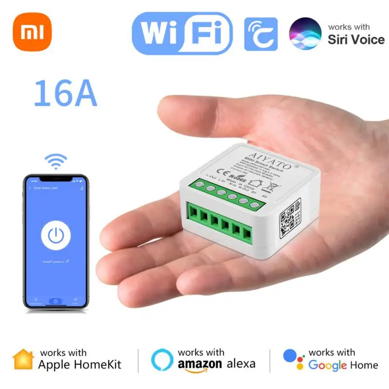 샤오미 홈 키트 스마트 와이파이 스위치, 양방향 제어 스위치, 미니 스마트 차단기, Cozylife 음성 제어, Alexa Google 호환, 16A