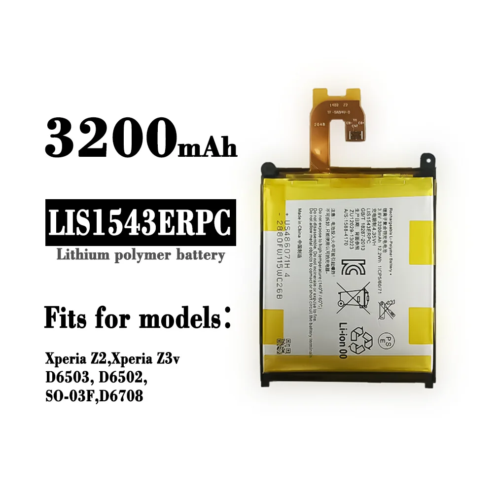 

Аккумулятор LIS1543ERPC на 3200 мА · ч для SONY Xperia Z2 Z3V L50w Sirius SO-03 D6502 D6503 D6708 Высококачественный аккумулятор для телефона + инструмент
