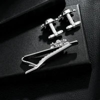 Punk Mens Cross Bone Skull Head Shaped Design Cufflinks&Tie Clip Set Formal Party Business Tuxedo Shirts Jewelry Accessories 5