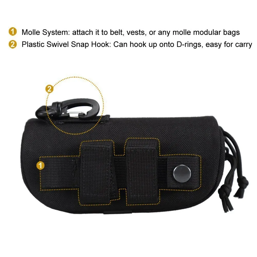 Outdoor Sunglasses Case Molle Durable Goggles Case Outdoor Sunglasses Storage Case Nylon Hard Glasses Case 3