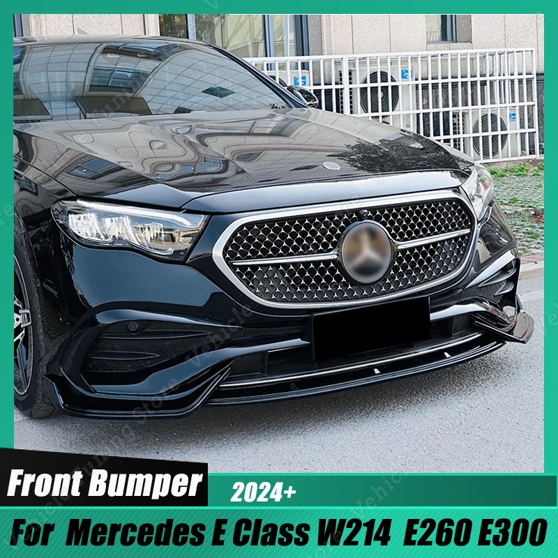 

For Mercedes Benz E Class W214 E260 E300 2024+ AMG Auto Front Bumper Splitter Lip Car Body Kit Lower Splitter Guard Plate