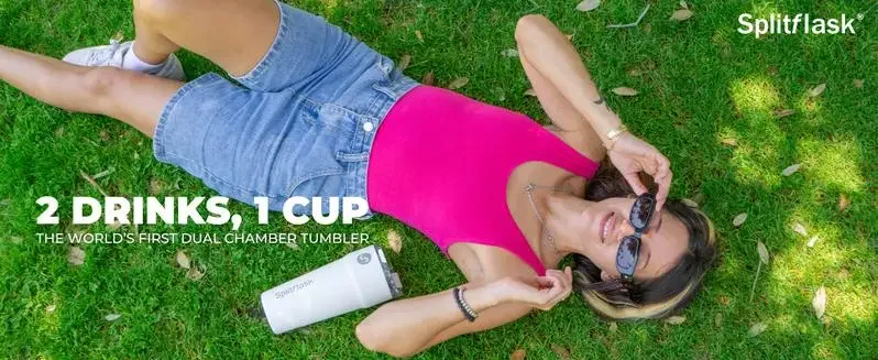 Description Picture 2 of itemSplitflask 30oz Insulated 2-in-1 Tumbler With Straw Travel Mug for Hot & Cold Drinks, Stainless Steel Reusable Water Bottle.