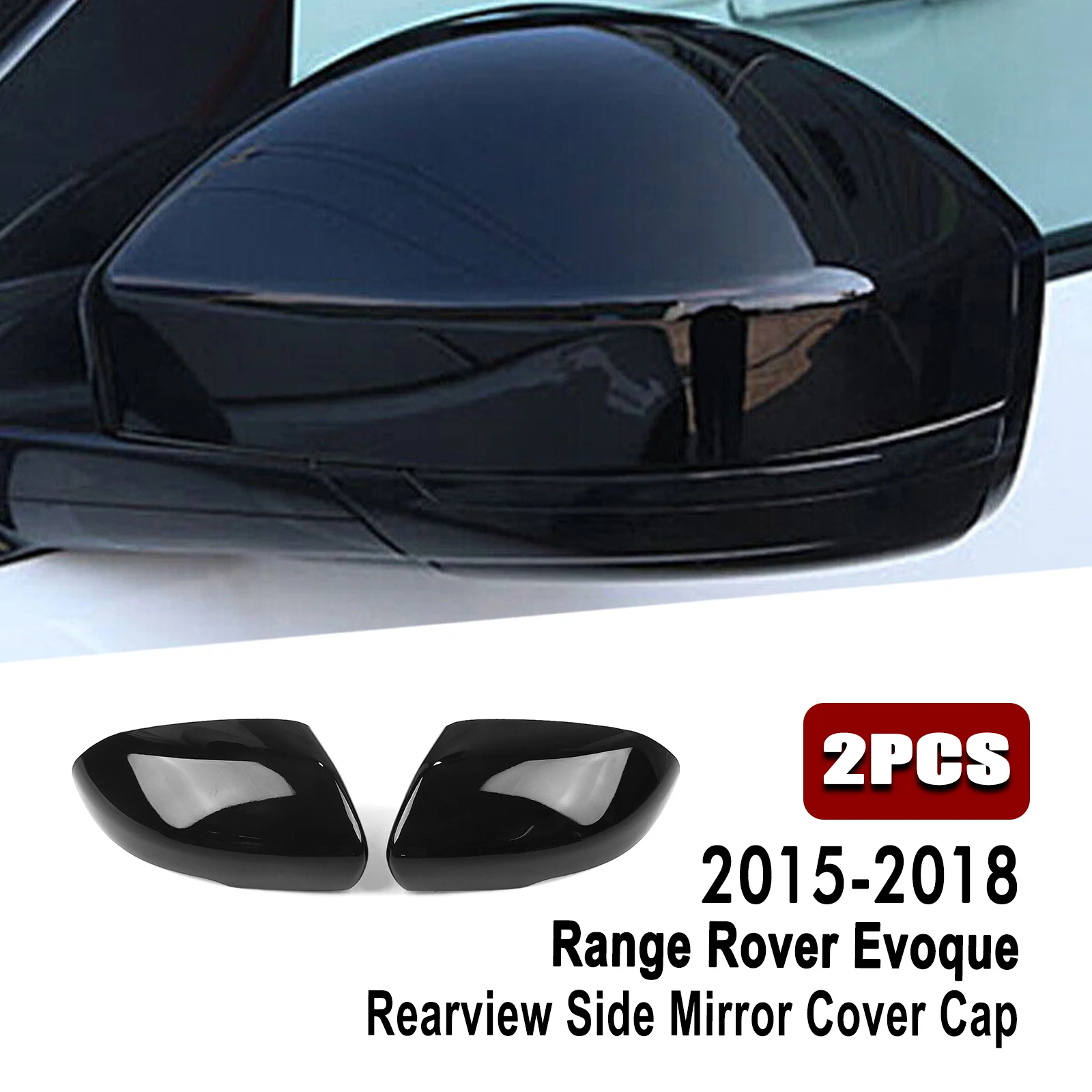 

Mirror Cover For Land Rover Range Rover Evoque 2015-2018 Gloss Black Exterior Car Rear View Cap Rearview Shell Replacement Type