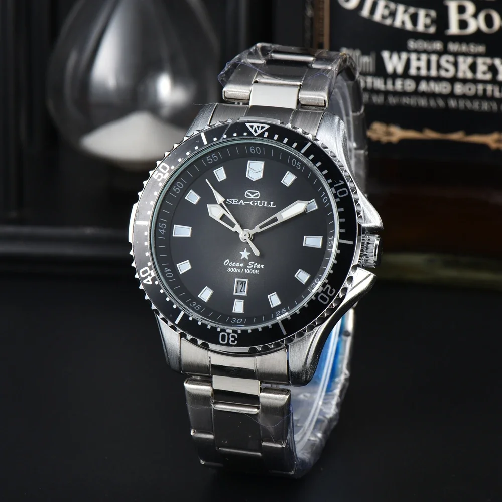 

Only AAA Watches Mens Luxury Sport Full Steel Automatic Date Wristwatch High Qulaity Business Quartz AAA Clocks Seagull watch