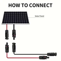 1 paire de câbles d'extension solaire à Double extrémité rouge et noir avec connecteur 2-10 mètres 4 mm2/6 mm2 câble de panneau solaire fil photovoltaïque 3