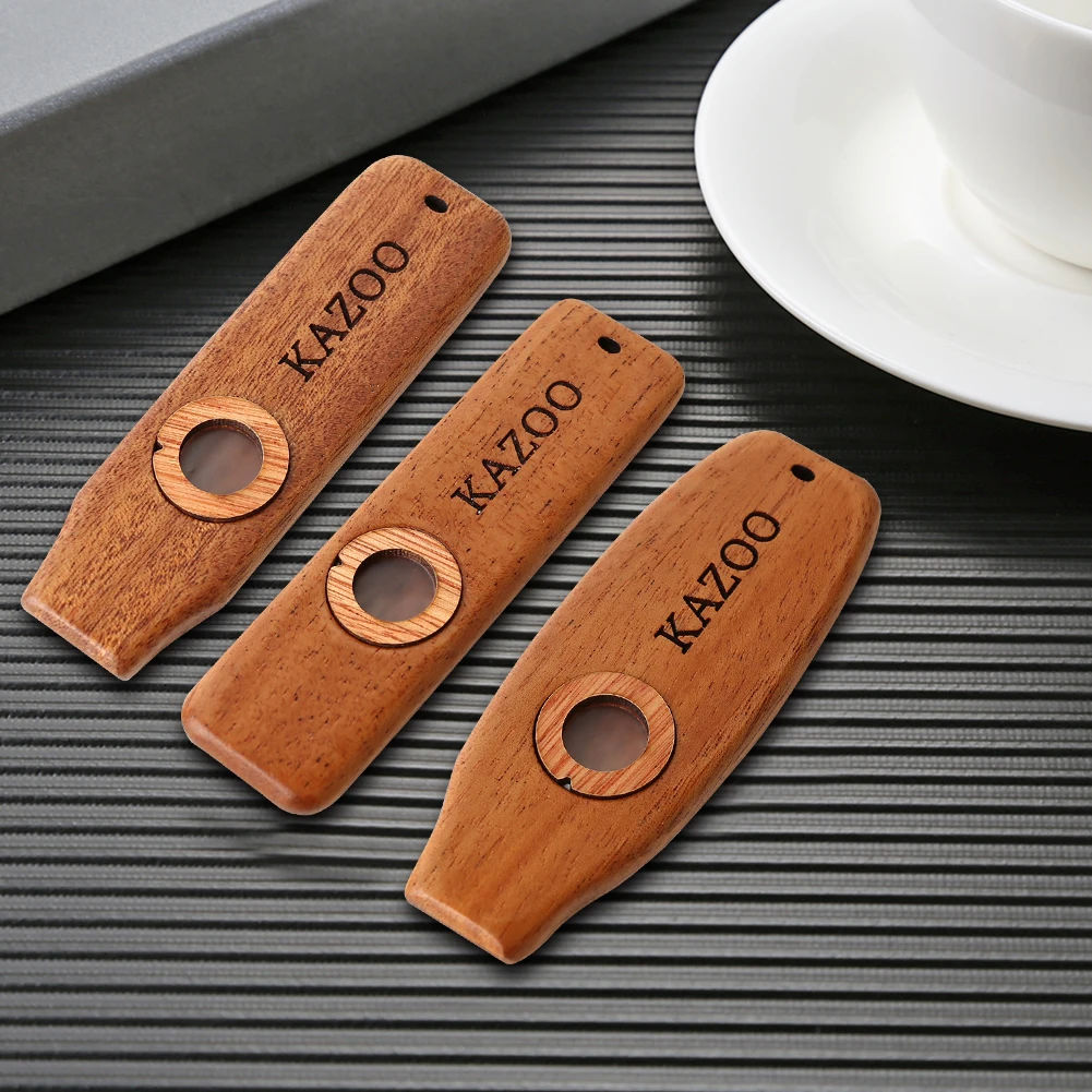 Description Picture 6 of itemWooden Kazoo Instruments Portable Wood Harmonica Guitar Ukulele Accompaniment Patry Musical Instrument for Kids Beginner Gift