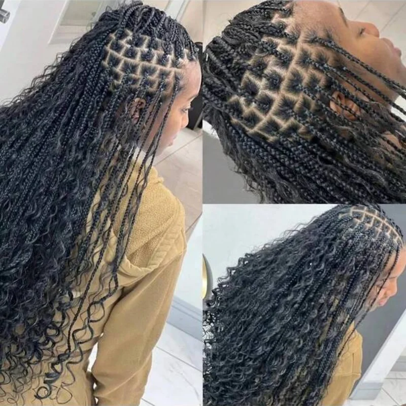 28 Inch Deep Wave Human Braiding Hair Natural Color Human Hair Bulk For Boho Braiding Deep Curly Human Hair Extensions No Weft 4
