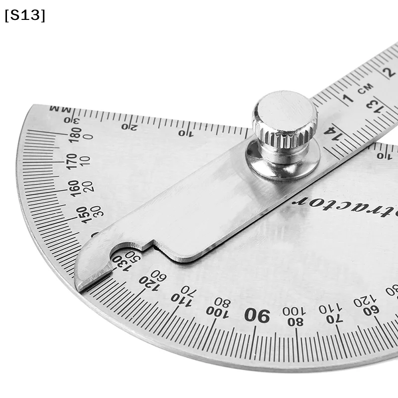15cm 180도 조절 가능한 각도기 다기능 스테인레스 스틸 각도자[S13]