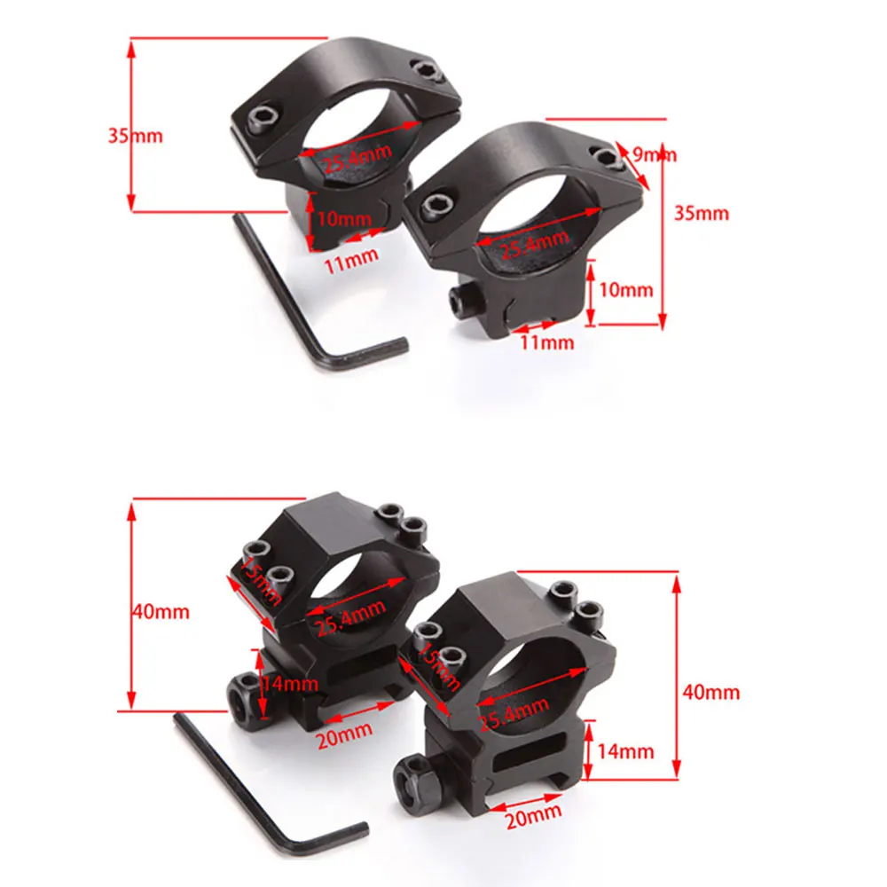 Rifle Scope Mount Ring Dia 25.4mm / 30mm Hunting Riflescope Mount Rings for Rail