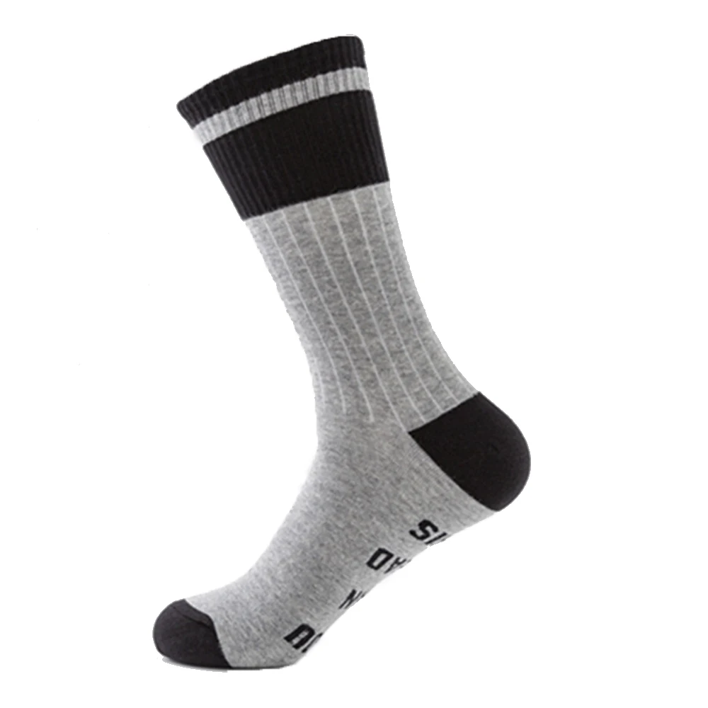 10Pairs Fashion Trend Sports Sock Letters Pattern Skateboard Color Black White Stripe Casual Cotton Men&Women Mid-length Socks
