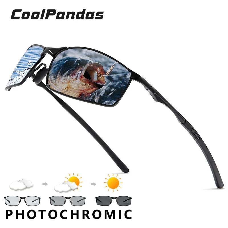 Polarized Sunglasses Fishing Sunglasses Photochromic Fishing Sunglasses Men Driving Cycling Polarized Sports Sun Glasses UV400 Goggles Gafas