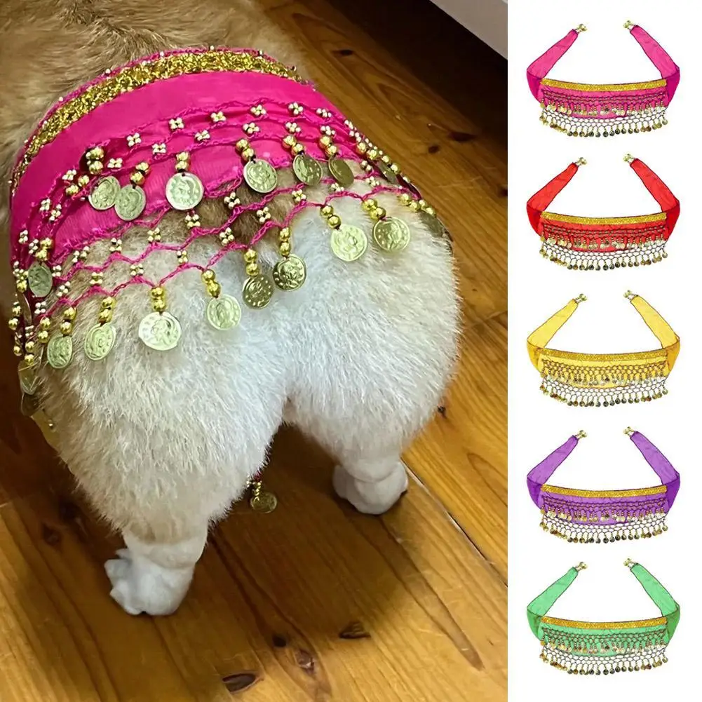 Dog Costume Set Dog Booty Shake Dance Booty Towel Decoration Pet Clothes Hip Wrap Pet Dance Scarf Belt Dancing Skirts Clothes Belly Cosplay