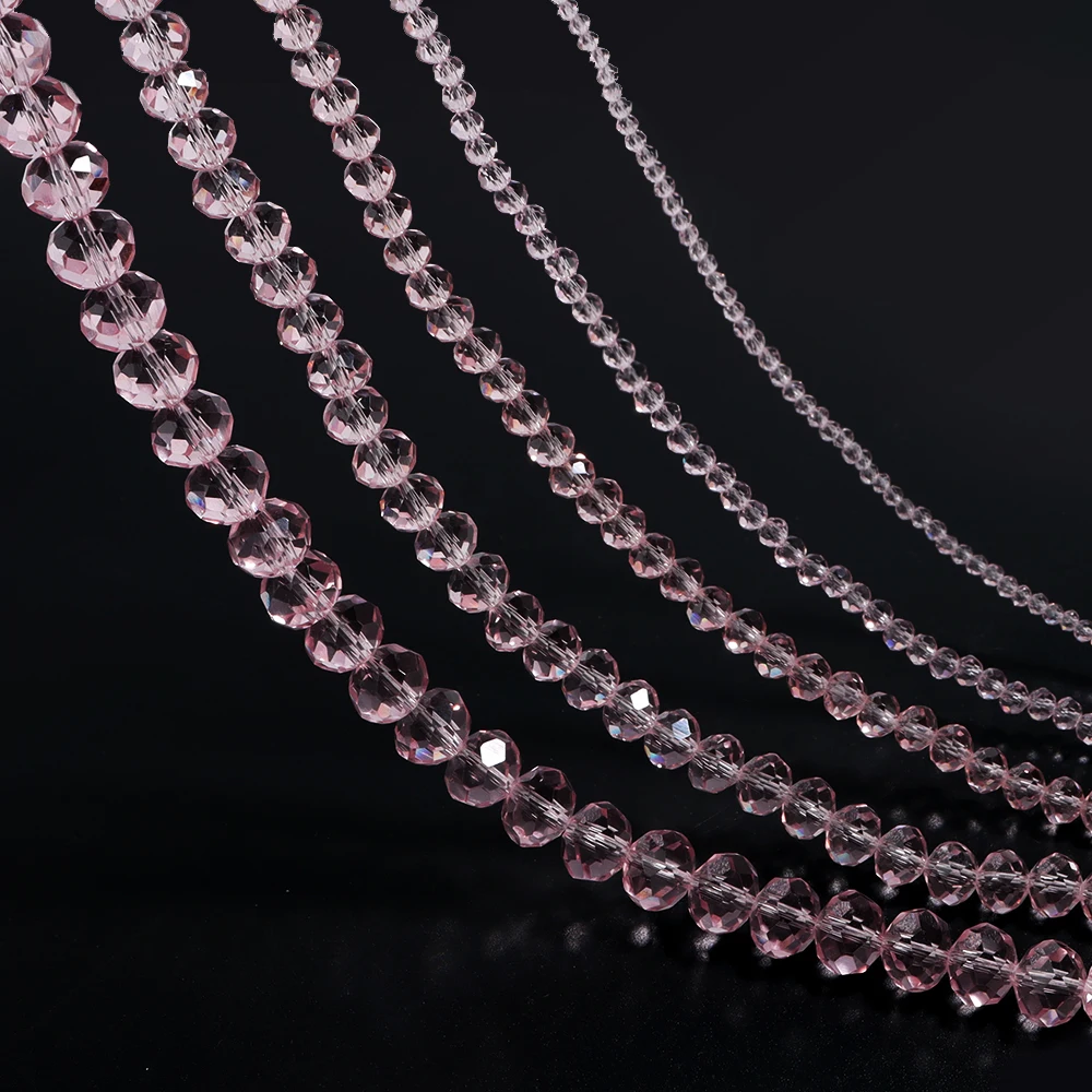 Round Faceted Colorful Glass Beads for Jewelry Making and DIY Projects
