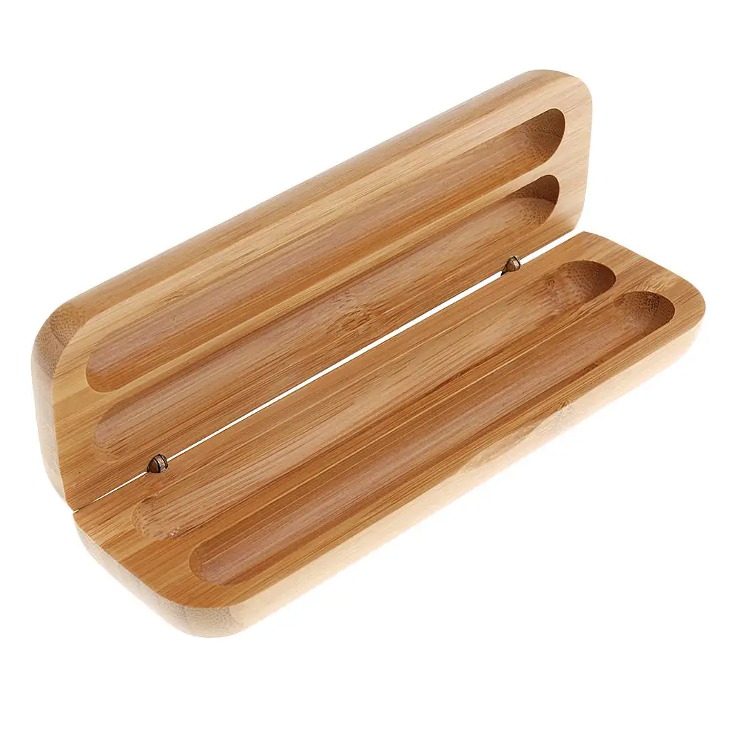 3pcs Bamboo Fountain Pen Display Case Storage Container House Office Decor 