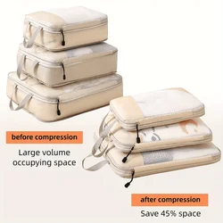 3 - Piece Travel Compression Packing Cube Set - Ultimate Luggage Organizers and Travel Essentials (WHITE)