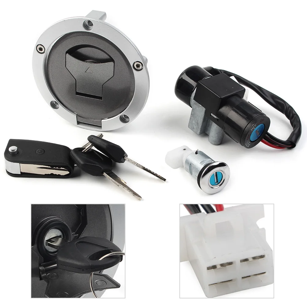 Motorcycle Ignition Switch Fuel Gas Cap Key Seat Lock Set For Honda