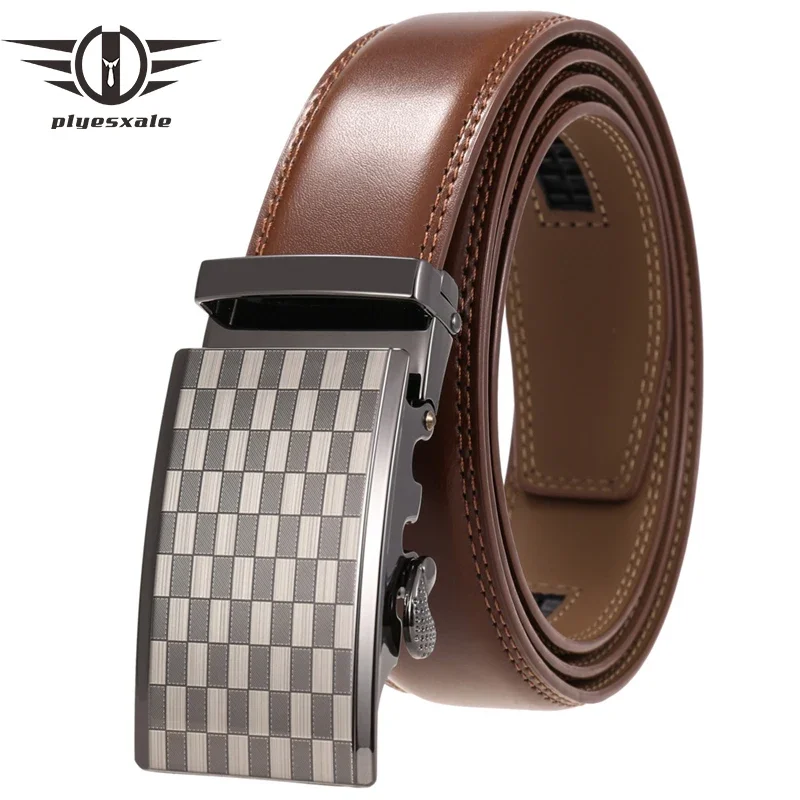 Genuine Leather Belt for Men with Automatic Buckle
