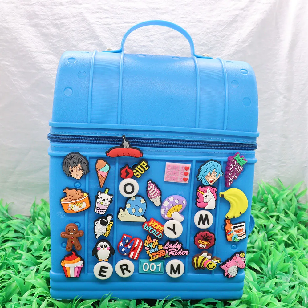 

Mix 50PCS PVC Croc Charms Dinosaur Grape Ice Cream Penguin Mushroom Snail Sausage Banana Milk Tea Sandals Shoes Decoration