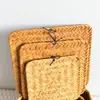 Rattan Weaving Wicker Shelf Baskets New Lid Rectangular Bin Handwoven Home Organizer Bedroom 6