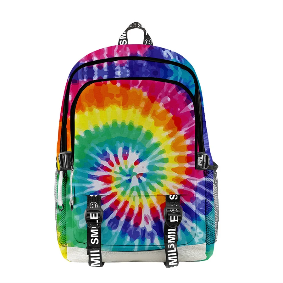 

3D Tie-dye Women Men Backpack Colorful Oxford Waterproof Outside Casual Laptop Backpack Boys Girls Students Schoolbag Backpack