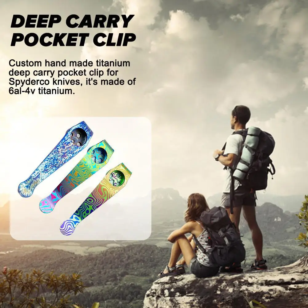 

Titanium Alloy Knife Deep Carry Pocket Clip Back Clamp for Spyderco Paramilitary2 PARA2 C81 Endura C10 Delica C11 Manix