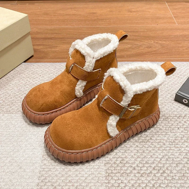 

Новинка 2023, стильные ботинки на плоской подошве, модная теплая женская повседневная обувь, женские зимние повседневные ботильоны