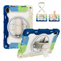 Heavy Duty Shockproof Tablet Case with Shoulder and Hand Straps (Colorful Blue)