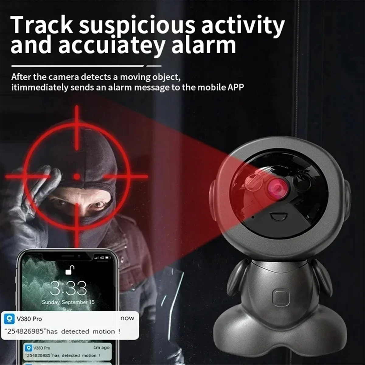 무선 Wi-Fi 카메라 자동 추적 AI 인간 감지 베이비 모니터(미국)