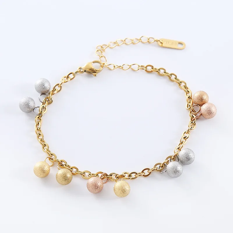 

New Simple Multi Beads Chain Bracelets For Women Luxury Designs Stainless Steel Jewelry Bulk Wholesale Items For Small Business