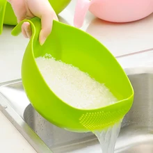 Rice Washing Filter Strainer Basket Food Grade Plastic Rice Sieve Drainer Fruit Beans Washing Filter Basket Kitchen Accessories