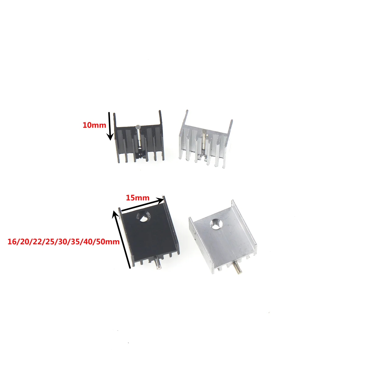 10pcs Heatsink TO-220 25x15x10 mm Heat Sink Radiator Cooling Fin Cooler Radiator Aluminum 25*15*10mm For TO220