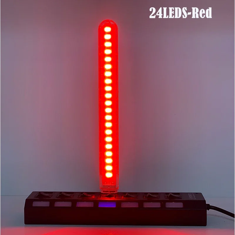ตัวเลือกสินค้า DC5V USB LED Night Light 24LEDs โคมไฟสีสีแดงสีเหลืองสีขาวสีฟ้าสีเขียวสีม่วงสีชมพูบรรยากาศไฟสําหรับตกแต่งห้องนอน