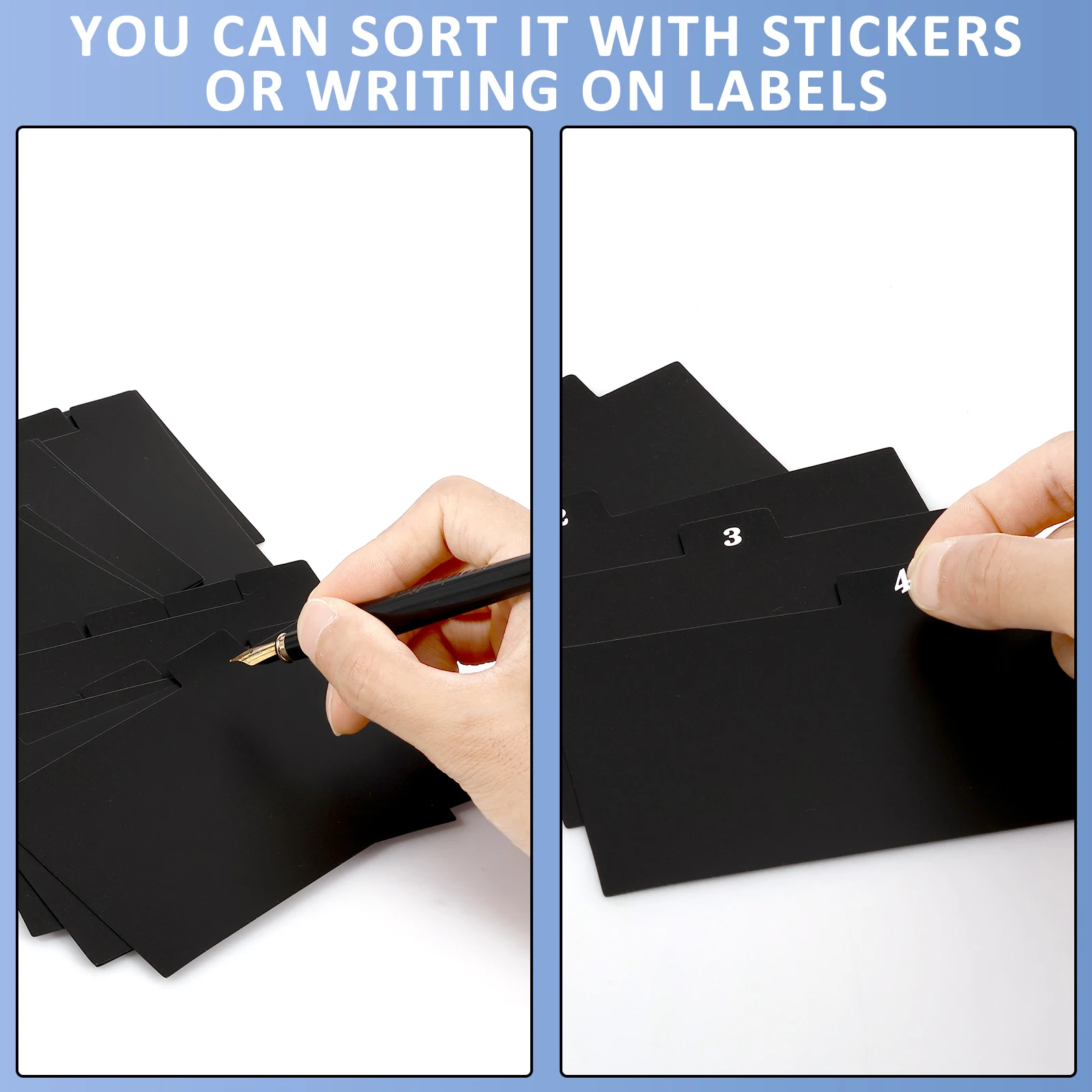 Index Card Holder Set Plastic with 30 Dividers 200 Sticky Notes Multifunctional Recipe Card Case Home Office Note Case