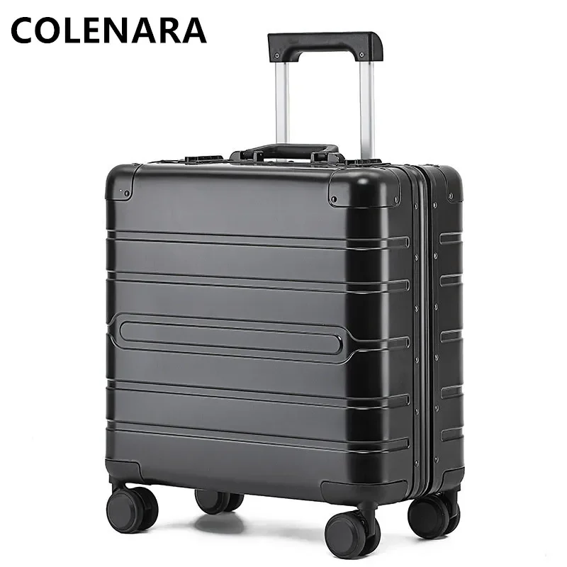 

COLENARA Carry-on Travel Luggage 18 Inches All Aluminum Magnesium Alloy Boarding Box Small Trolley Case Universal Suitcase