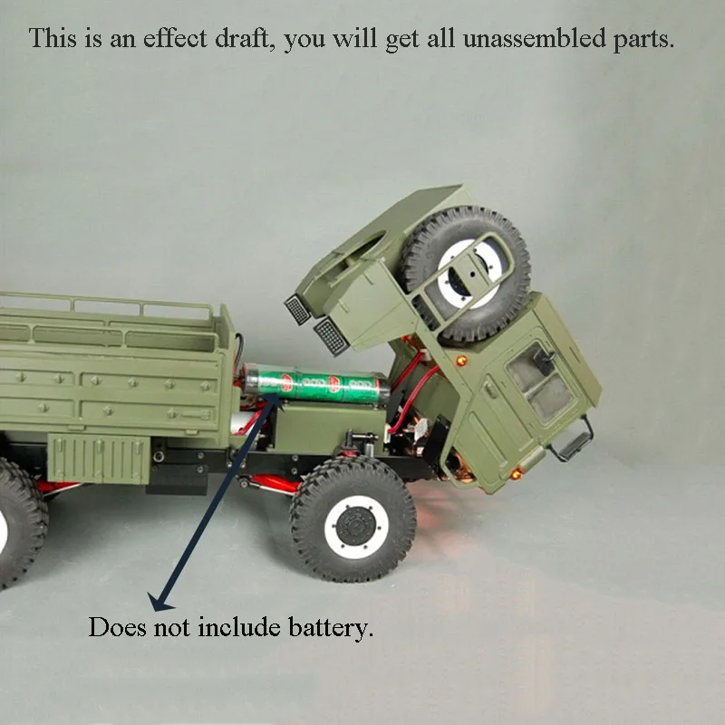 CROSS 1/12 RC MC6A Off Road Military Truck 3 Axles Car KIT Unassembled Motor ESC Light Sound Radio Toy Gift Model TH10480 3