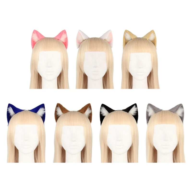 

for Creative Dog for Cat Ears Hair Hoop Women Headband Makeup for Head Band for Live Broadcast Carnival Party Hair K3KF