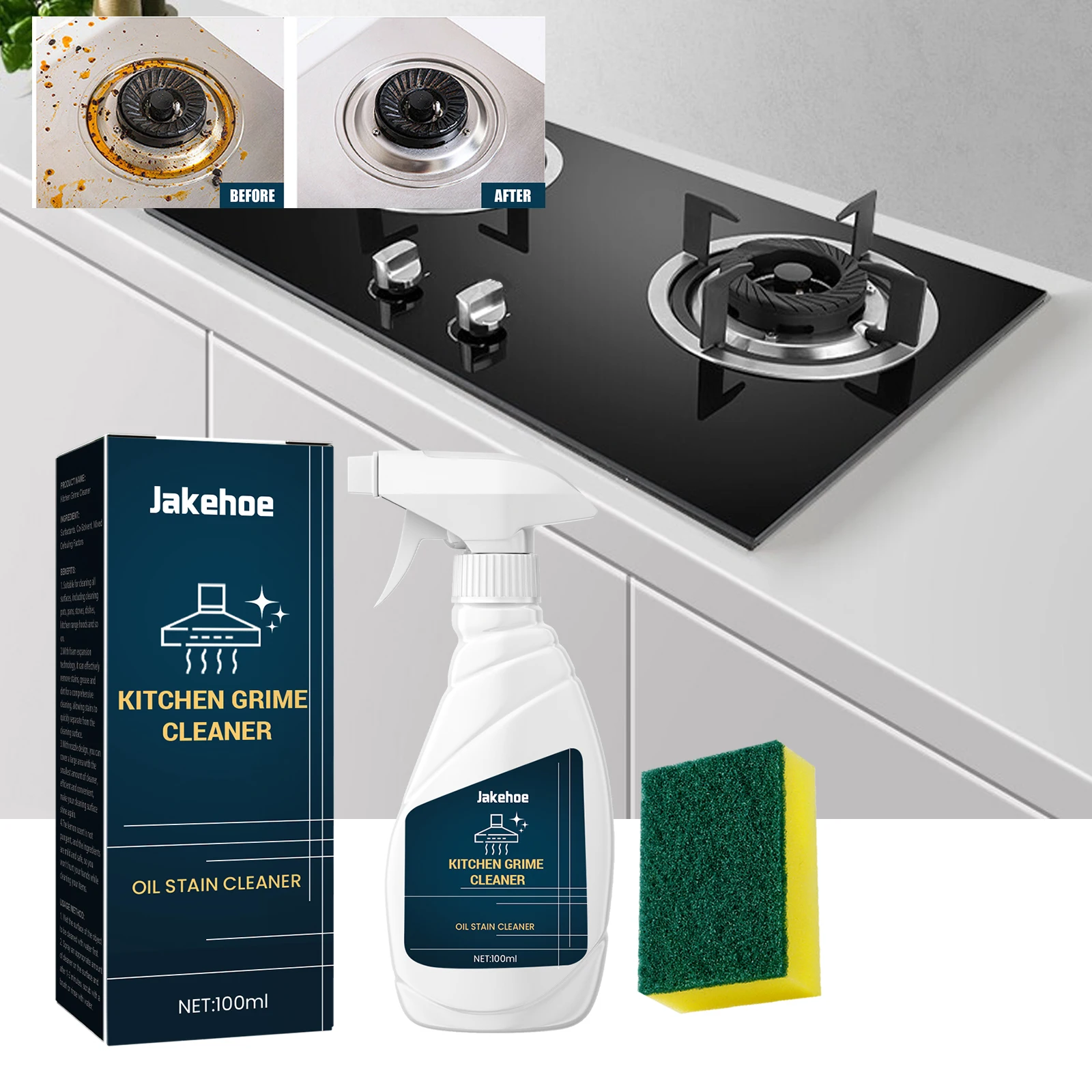 Multi Purpose Kitchen Stove Hood Cleaner Oil Stain Remover