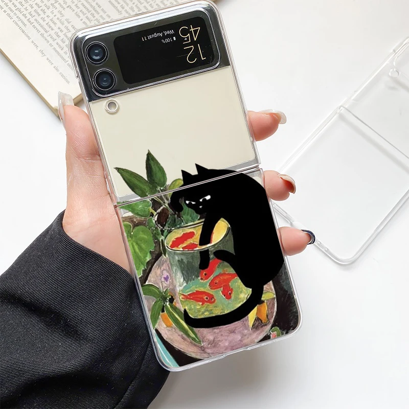 Lovely Cat Design Fashion Phone Case - Hard Clear PC Folding Cover Gift