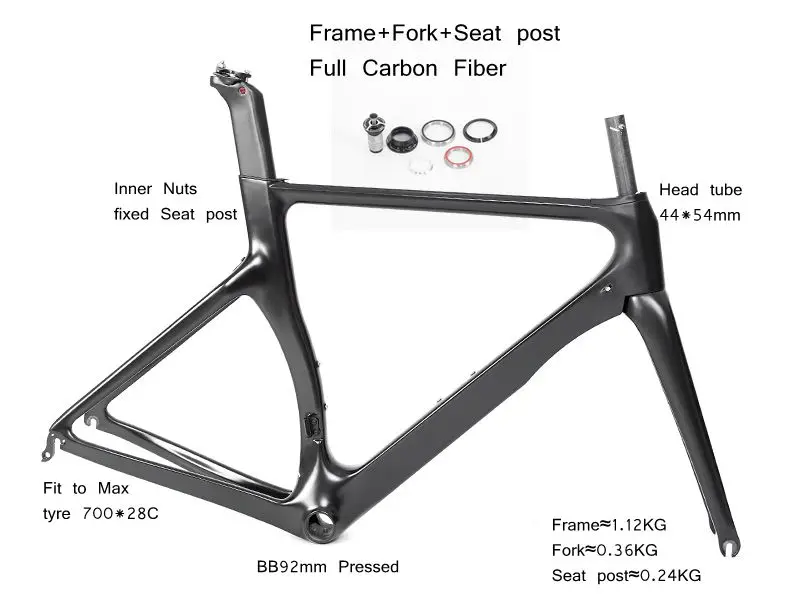 Aero Bike Bike Framesets Carbon Road Frame Sale 700*28C Full