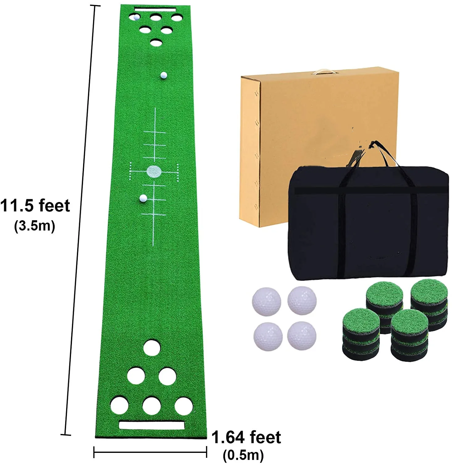 

GPG05A Indoor Outdoor Mini Golf Putting Training Mat Golf Green, Portable Putting Green Artificial Grass