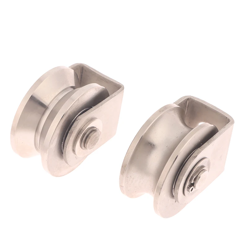 1Piece U/V/H Shape Shower Door Pulley 201 Stainless Steel Sliding Door Roller Wheel Pulley With Bearing Furniture Accessories