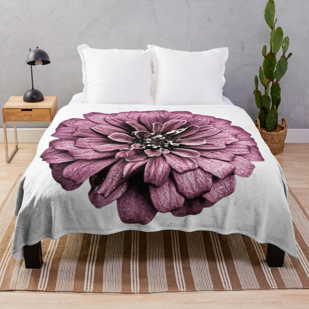 

Purple Zinnia Flower Throw Blanket Shaggy Blanket
