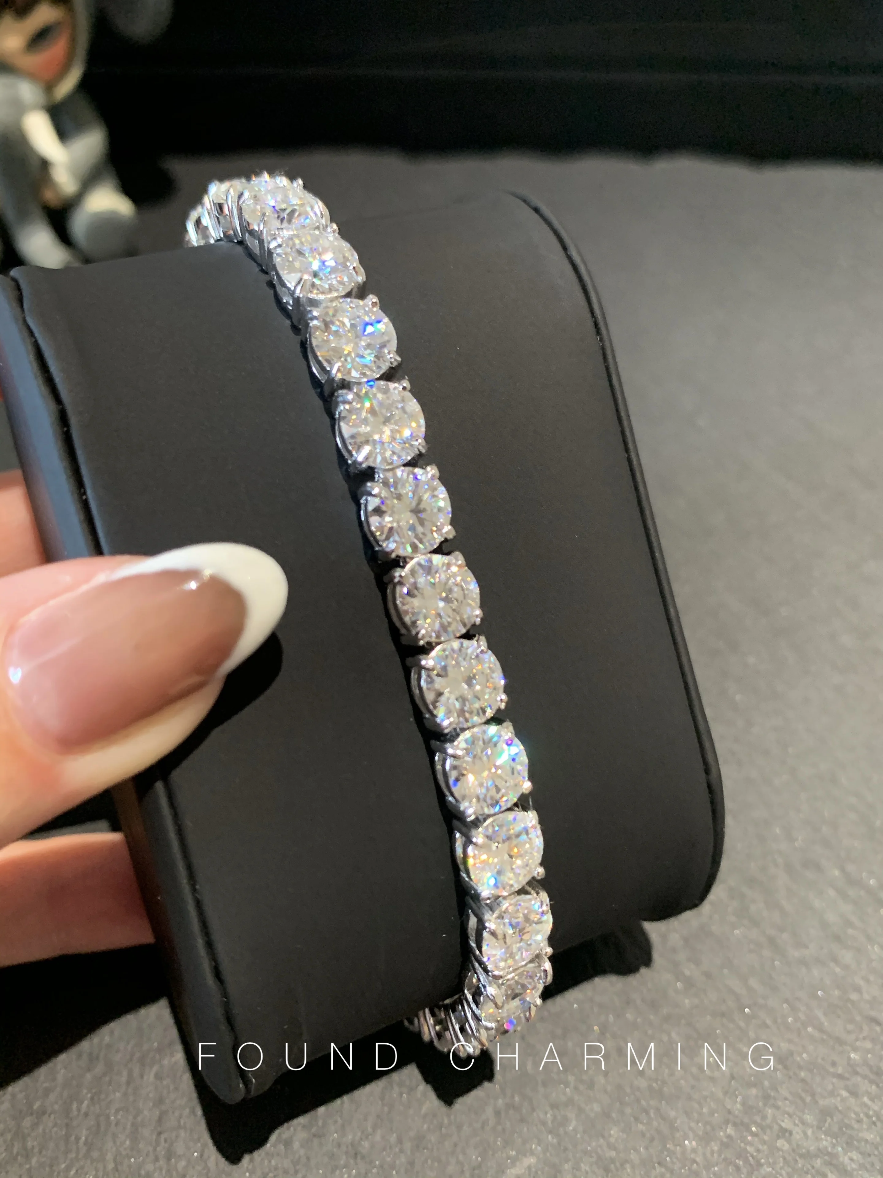 Фото 6,5 мм Icedout Bling Модный D цветной Муассанит, браслет, хип-хоп, ювелирные изделия для мужчин и женщин №4
