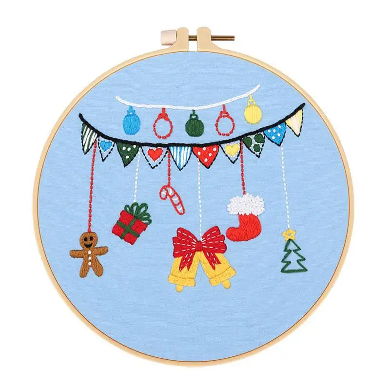 

Christmas Embroidery Kit For Beginners Cross Stitching Needlepoint Ornaments Christmas Decorations Needle Point Kits Handmade