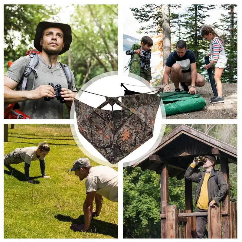 Hunting Blind Camouflage Tent For Turkey Hunting Duck Blinds Tent Deer Blinds Three-Sided Visibility For Hunters