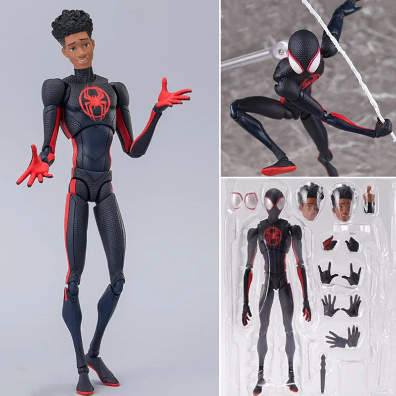 

SHF Spider-man Miles Morales Gwen Stacy Action Figure Marvel Comics Spider-man Tide Play Model Figure Pvc Spider-man Model Toy