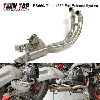 For APRILIA RS660 TUONO 2021 2022 Exhaust Front Link Pipe With Catalyst Box Slip On Original Muffler Stainless Steel Header Tube